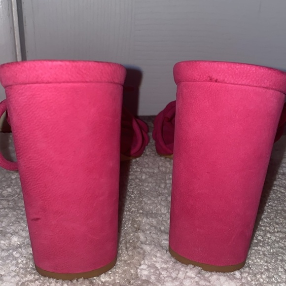 Gianni Bini Frayya Suede Strappy Ankle Wrap Toe Loop Sandals, Magenta - Picture 5 of 6